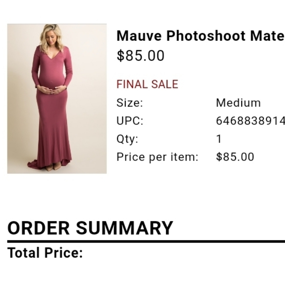 Maternity Gown - MAUVE - Size MED